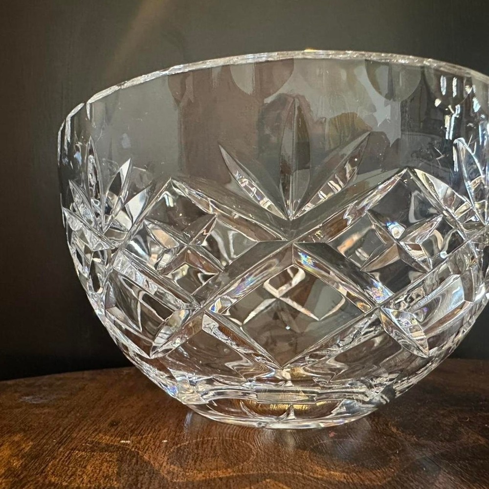 Ceska led crystal bowl with intricate cut design